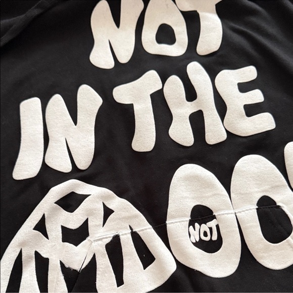 Mood Swings hooded sweatshirt- Black with White Print - Picture 3 of 3